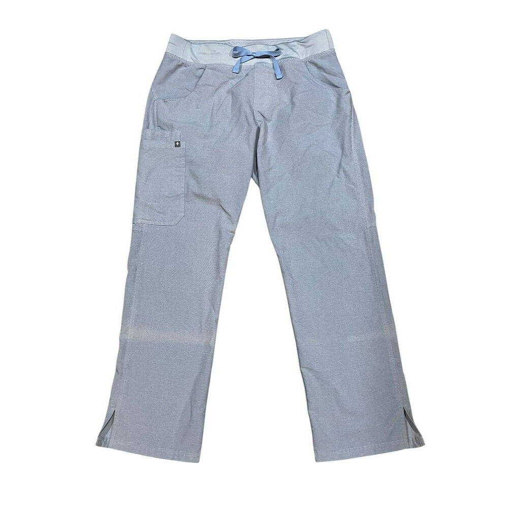 Figs Gray Scrubs Pants Technical Collection Straight Leg Bottoms Drawstring
